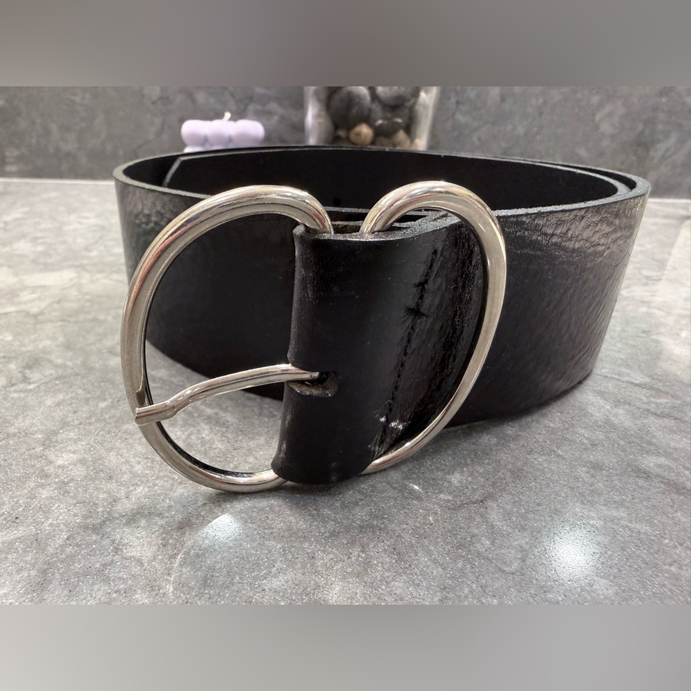 Black Italian Leather Belt